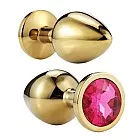 פלאג אנאלי מתכתי זהב – גודל M לחוויה יוקרתית.