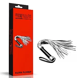 שוט דמוי עור | BDSM  SILVER FLOGGER   שוט דמוי עור | BDSM  SILVER FLOGGER