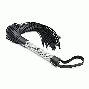 שוט זנבות עם ידית כסופה | Silver Handle BDSM Whip שוט זנבות עם ידית כסופה | Silver Handle BDSM Whip