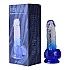  דילדו ריאליסטי שקוף־כחול עם בסיס יניקה | Mr.Blue
