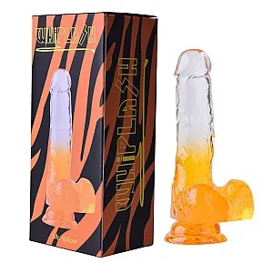 דילדו ריאליסטי עשוי TPE שקוף־צהוב עם בסיס יניקה | Mr.Yellow דילדו ריאליסטי עשוי TPE שקוף־צהוב עם בסיס יניקה | Mr.Yellow