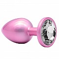 Pink Plug S – פלאג אנאלי ורוד קטן עם אבן דקורטיבית