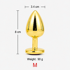 פלאג אנאלי זהוב ממתכת גודל M | Golden Heart M