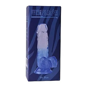  דילדו ריאליסטי שקוף־כחול עם בסיס יניקה | Mr.Blue