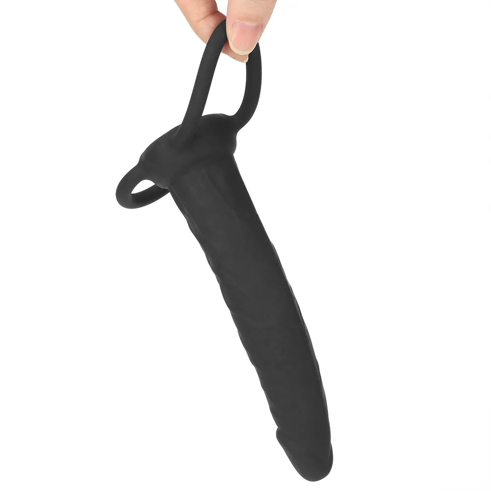 דילדו אנאלי זוגי עם טבעות לפין לחוויה כפולה | Double Penetration