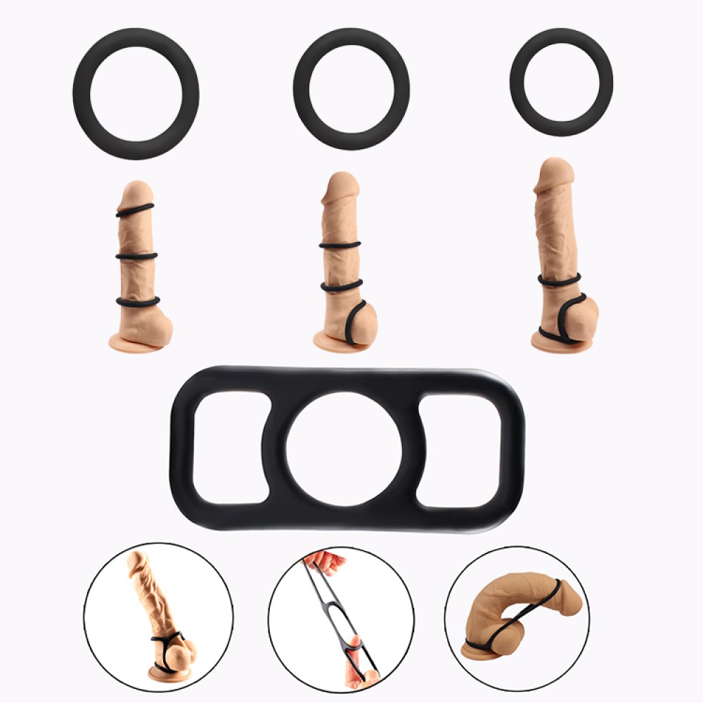  סט 4 טבעות זיקפה קוק רינג | cock ring  WHIPLASH 