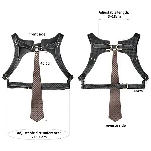 רתמת גוף מעוצבת עם טבעת O ועניבה| Rebellion