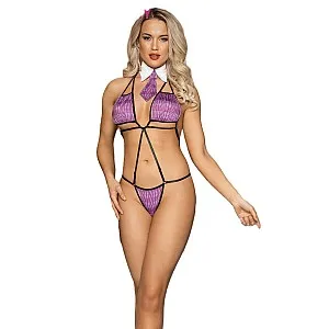 הלבשה סקסית - בגד גוף סקסי משובץ   הלבשה סקסית - בגד גוף סקסי משובץ