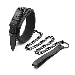 קולר נאופרן עם שרשרת שחורה | Neoprene Collar