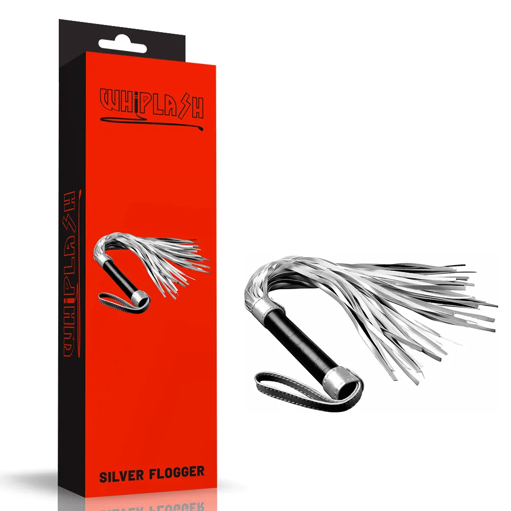 שוט פלוגר כסוף דמוי עור | Silver Flogger