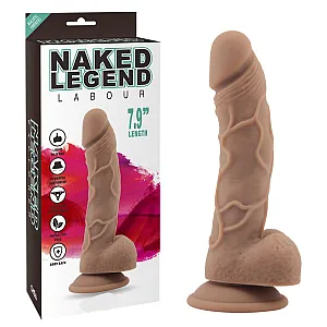 דילדו ריאליסטי טבעי עם בסיס יניקה וסיליקון רפואי | Naked Legend Labour