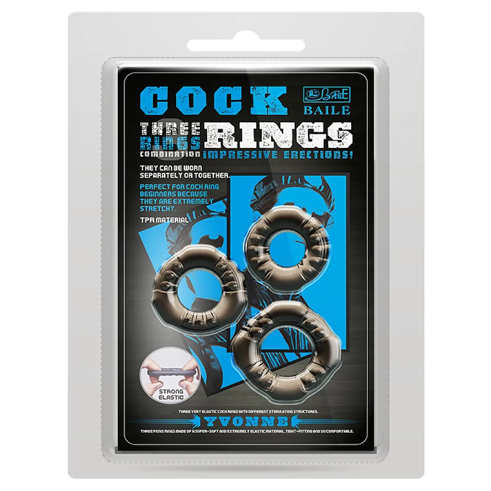 סט שלושה קוק רינגים אלסטיים | Cock Rings Set