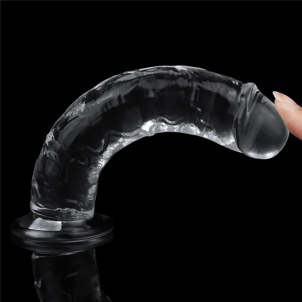 דילדו שקוף ריאליסטי עם יניקה | Realistic Transparent Dildo
