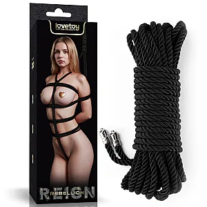 חבל קשירה BDSM שחור 10 מטר | Ebony Silky Bondage Rope