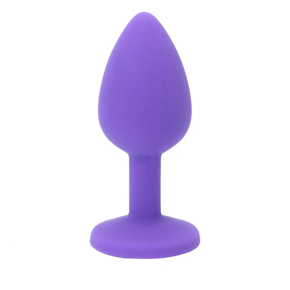 פלאג אנאלי קטן מעוטר סגול | Silicone Plug S