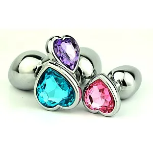 פלאג אנאלי מתכתי עם קריסטל | Heart Jewel