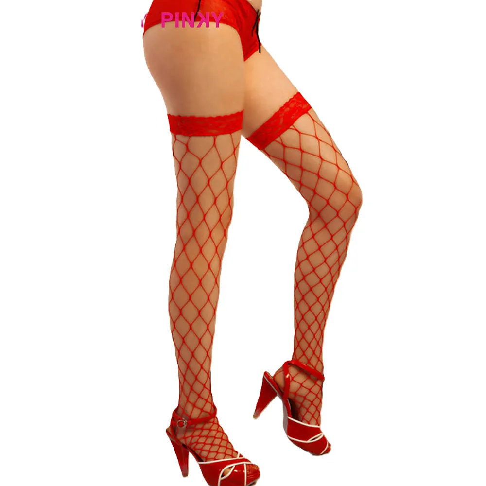 גרביוני ברך רשת רחבה עם תחרה | Fishnet