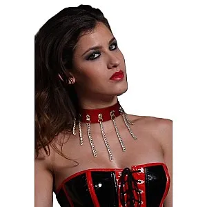 קולר שרשראות אדום לנוכחות | Chain Collar