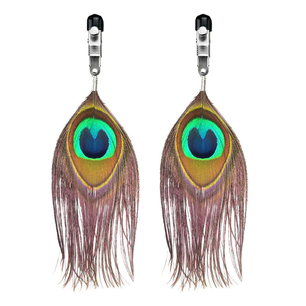 מצבטי פטמות טווס עם נוצות | Peacock Nipple Clamps