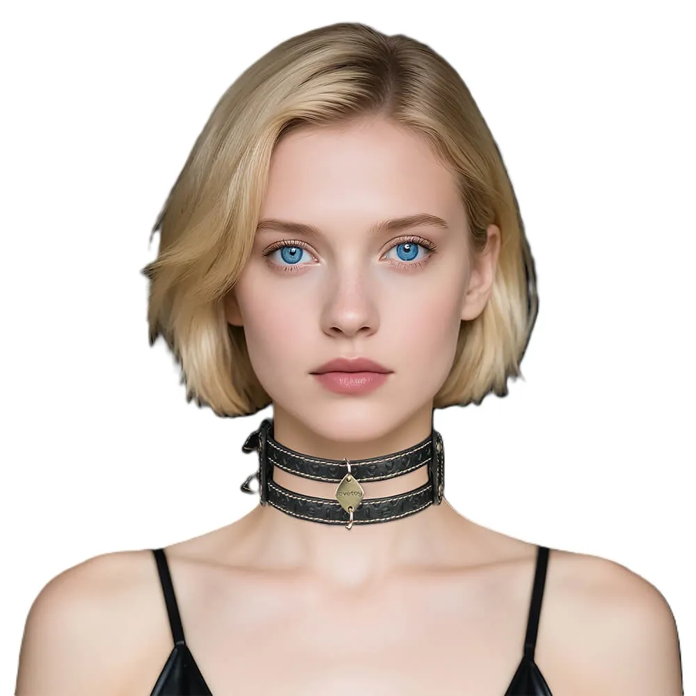 קולר צוואר BDSM עם רצועה כפולה | Double-strap Collar