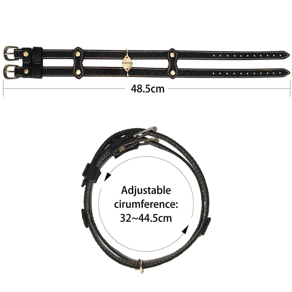 קולר צוואר BDSM עם רצועה כפולה | Double-strap Collar