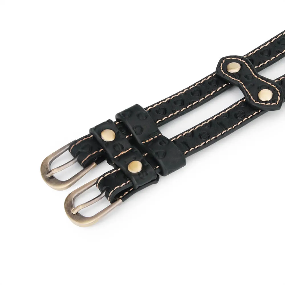 קולר צוואר BDSM עם רצועה כפולה | Double-strap Collar
