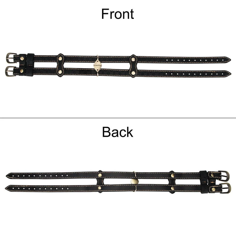 קולר צוואר BDSM עם רצועה כפולה | Double-strap Collar