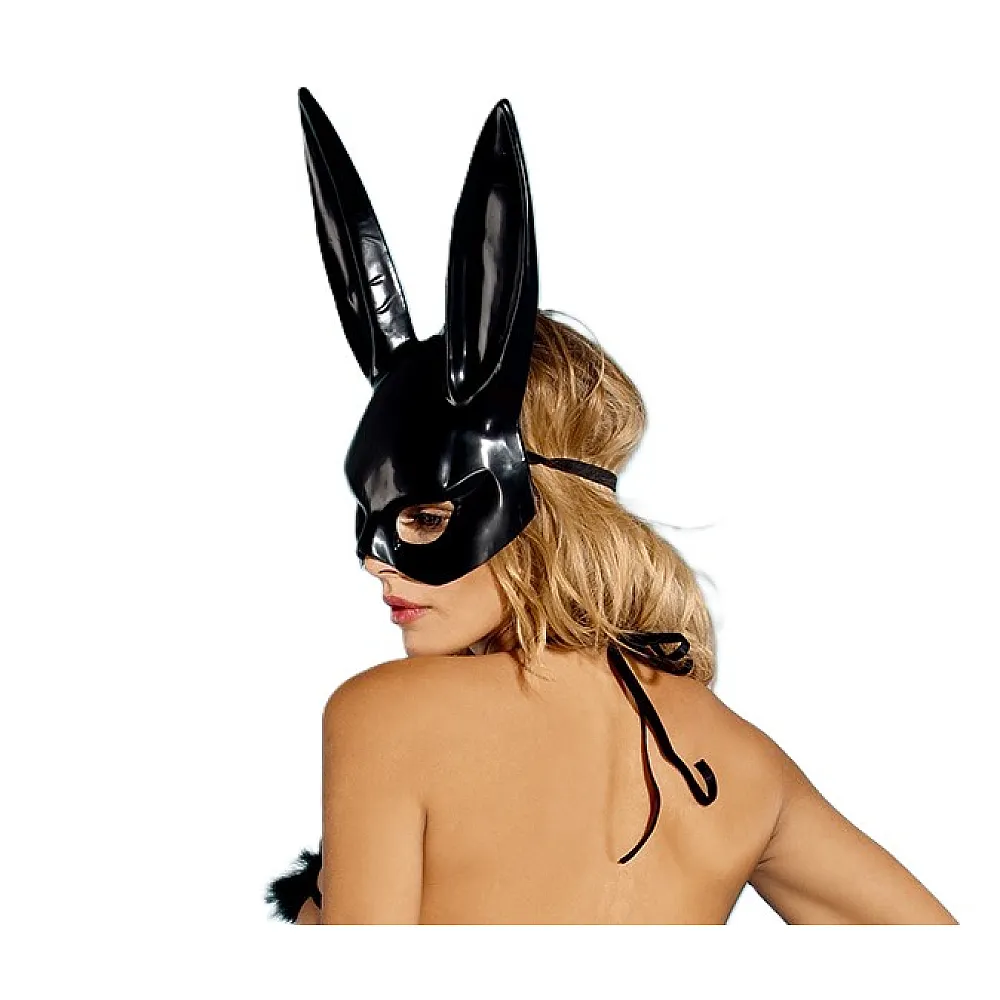 מסכת באני שחורה מבריקה | Bunny Mask