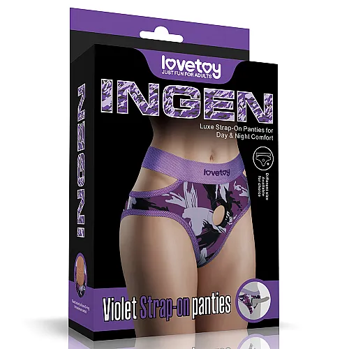 תחתוני סטרפ־און סגולים מעוצבים עם טבעת | Violet M/L