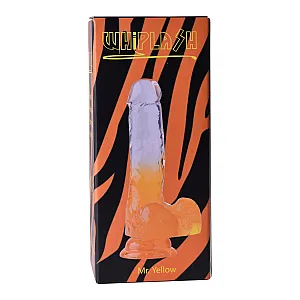 דילדו ריאליסטי עשוי TPE שקוף־צהוב עם בסיס יניקה | Mr.Yellow