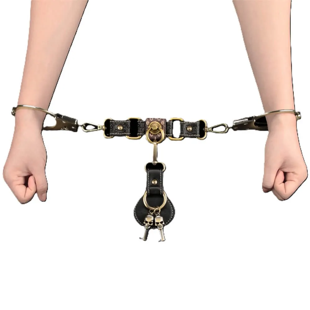 אזיקי ידיים ממתכת עם מפתחות גולגולת | Unisex Handcuffs