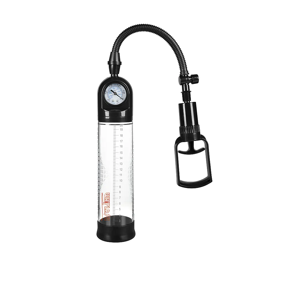 משאבת זקפה והגדלה ידנית עם מכשיר למדידת לחץ | TIME TO PUMP 