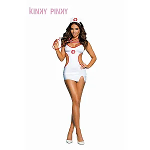 תחפושת אחות לבנה עם פתחים מחמיאים | Nurse