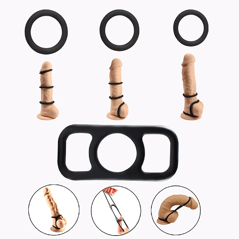 סט ארבע טבעות זקפה סיליקון | Cock Ring Bit
