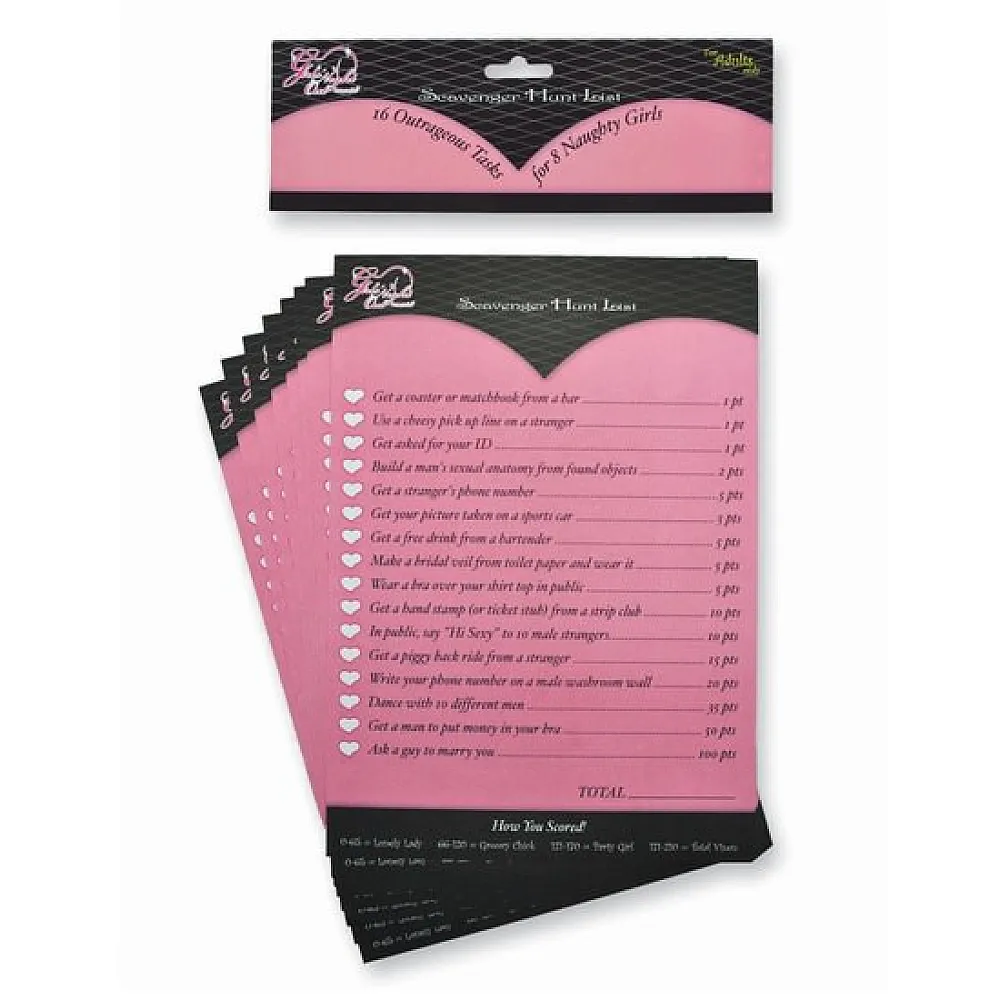 משחק משימות למסיבת רווקות | Hunt List