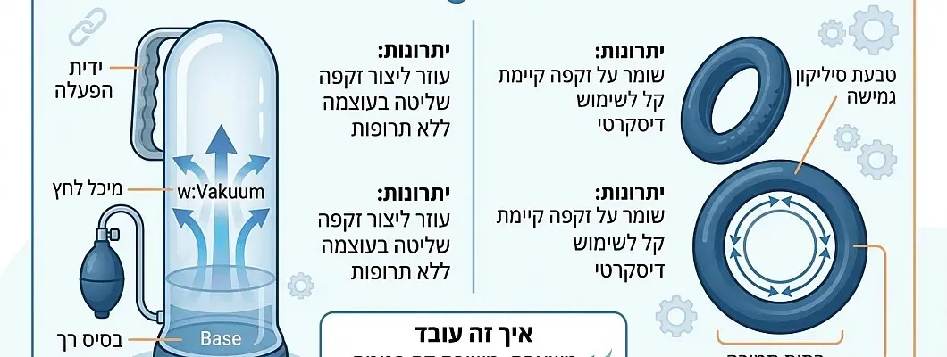 משאבת זקפה מול טבעת זקפה | Pump vs Ring
