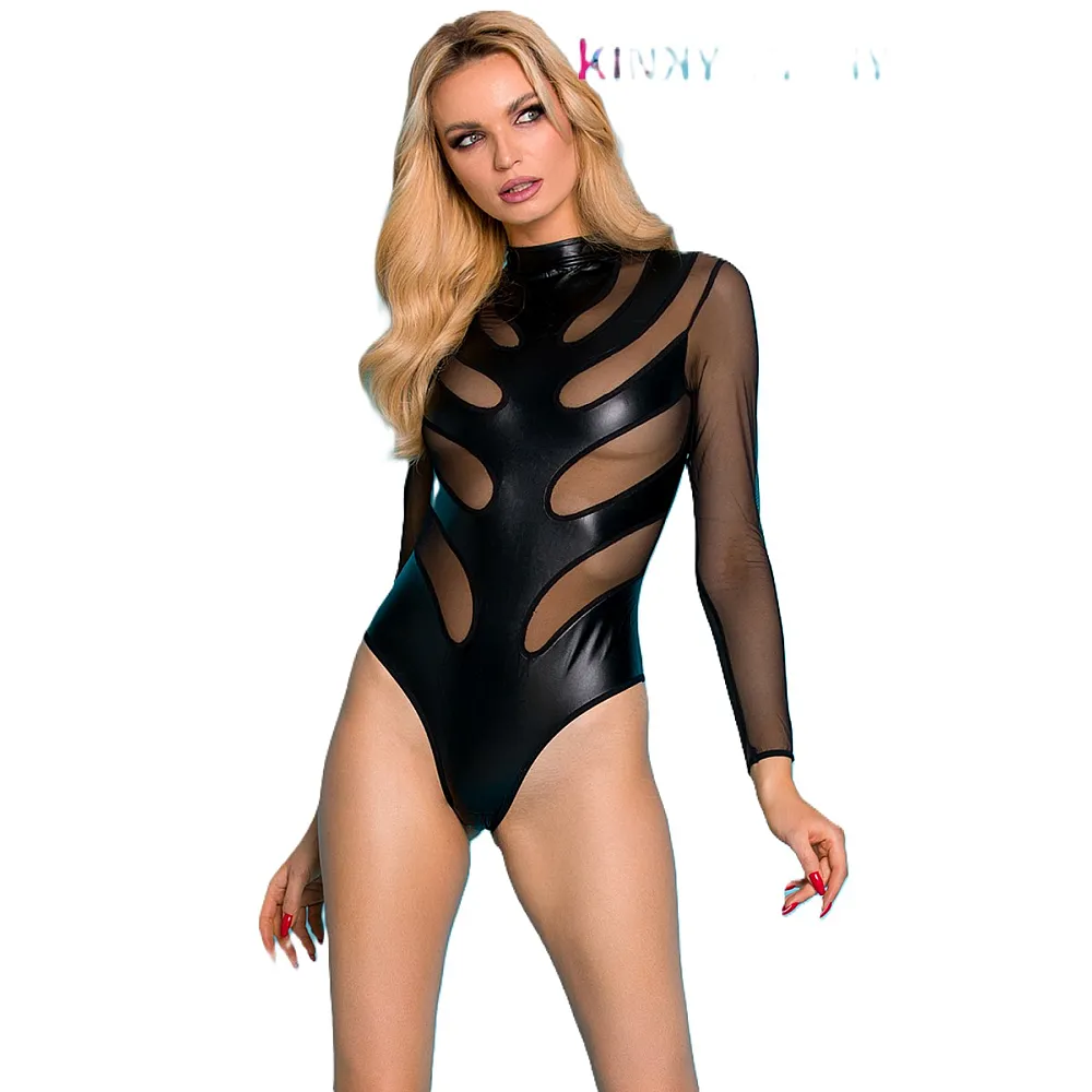 בגד גוף דמוי-עור | Faux Leather Bodysuit
