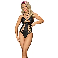 בגד גוף מבריק שרוכים צד | Wet Look