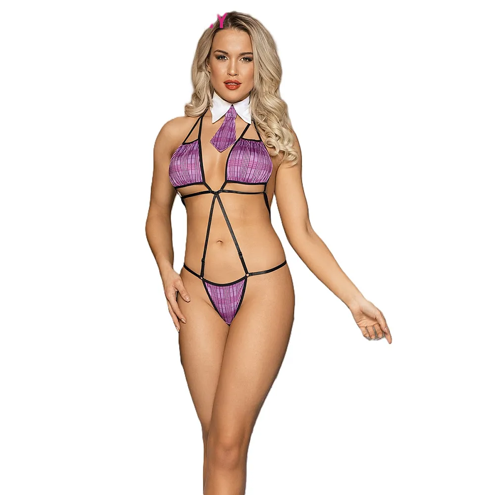 סט רצועות תלמידה סגול חוטיני | Purple