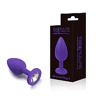 פלאג אנאלי קטן מעוטר סגול | Silicone Plug S
