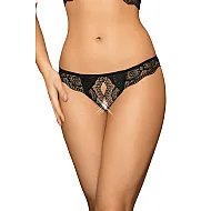 תחתון תחרה שחור פתח מרכזי | Crotchless