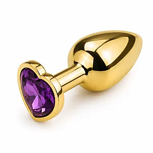 פלאג אנאלי זהוב ממתכת גודל M | Golden Heart M