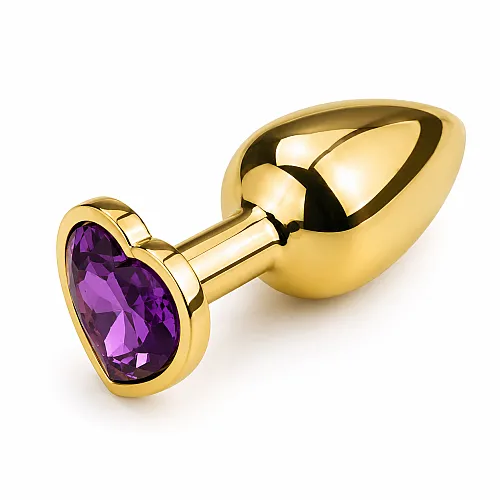 פלאג אנאלי זהוב ממתכת גודל M | Golden Heart M