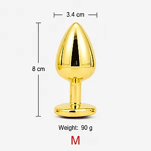 פלאג אנאלי זהוב ממתכת גודל M | Golden Heart M