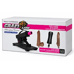 מכונת סקס נטענת עם דילדואים ומאונן | Crazy Lion