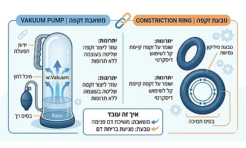 משאבת זקפה מול טבעת זקפה | Pump vs Ring