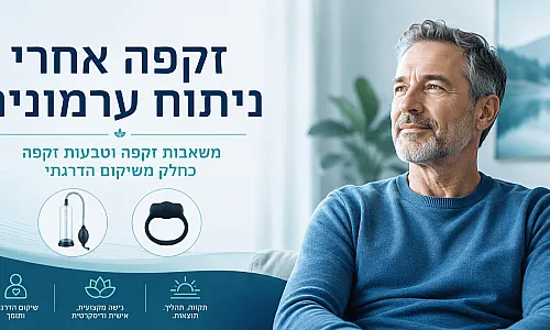 זקפה אחרי ניתוח ערמונית - שיקום עם משאבה וטבעת זקפה