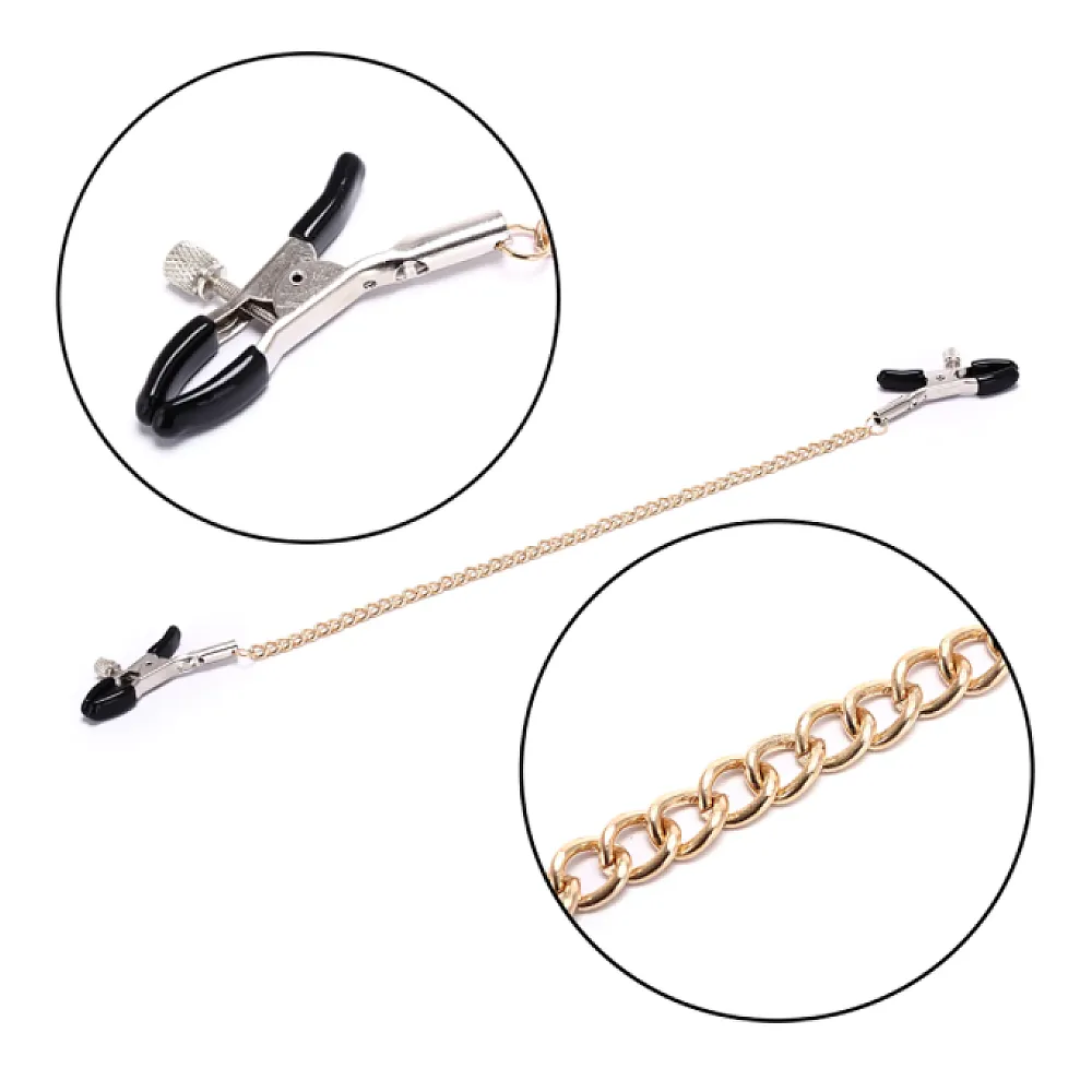 מצבטי פטמות שרשרת זהב | Gold Chain Nipple Clamps