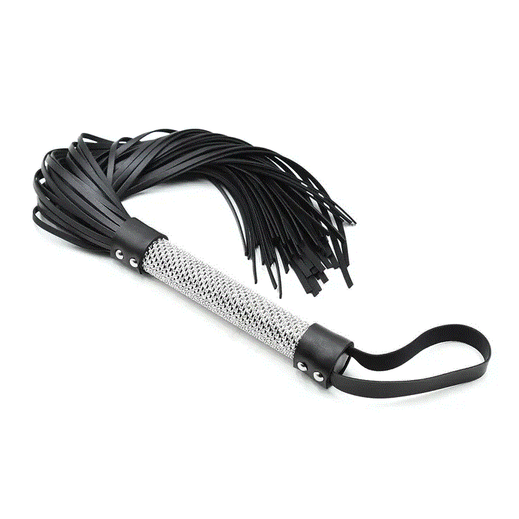 שוט זנבות עם ידית כסופה | Silver Handle BDSM Whip