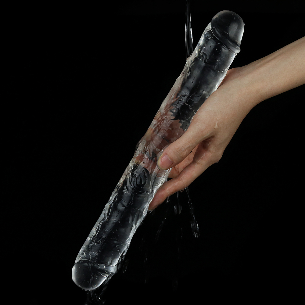 דילדו כפול גמיש לשימוש זוגי וסולו | Double Dildo Transparent Black